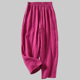 Natálie | Splývavé plátěné kalhoty s elastickým pasem
