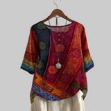 Eliška | Boho blůza s uměleckým etnickým vzorem