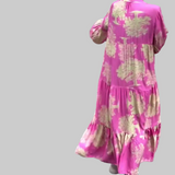 Ludmila | Elegantní maxi šaty s florálním motivem a volány