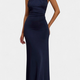 Radka | Svůdné halter maxi šaty s rafinovaným řasením
