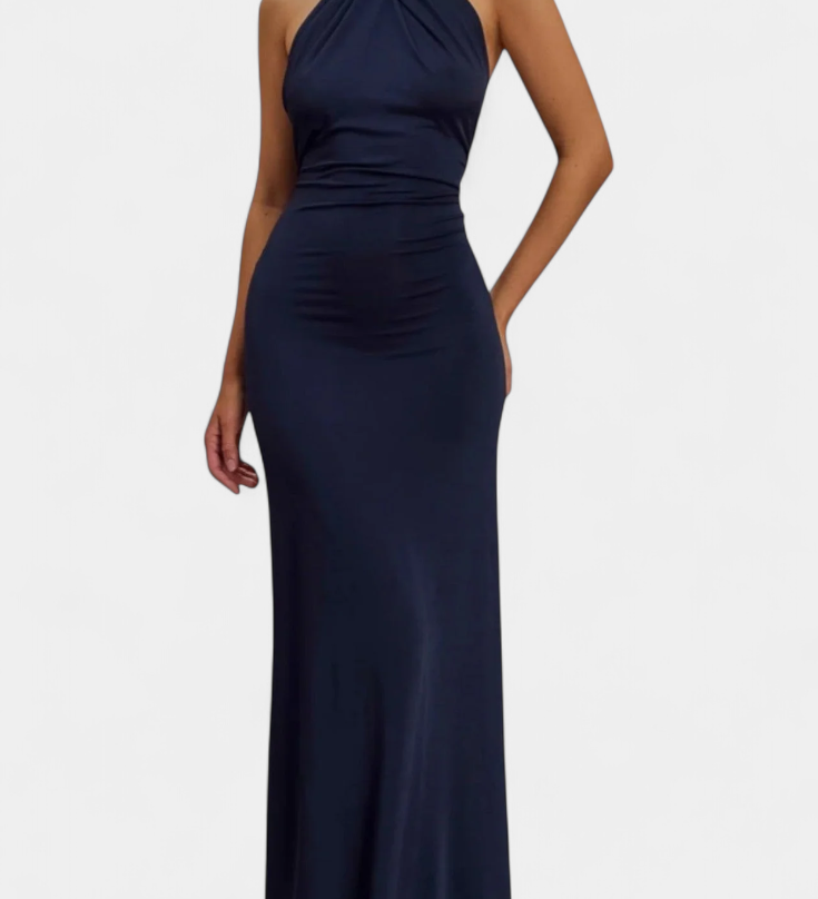 Radka | Svůdné halter maxi šaty s rafinovaným řasením