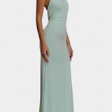 Natálie | Sofistikované halter maxi šaty s tvarujícími volány