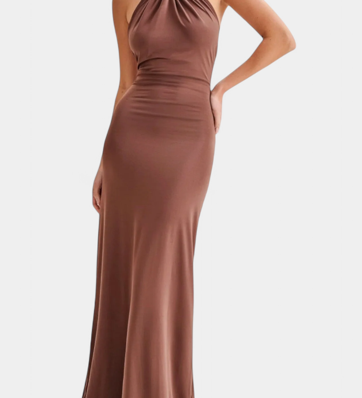 Radka | Svůdné halter maxi šaty s rafinovaným řasením