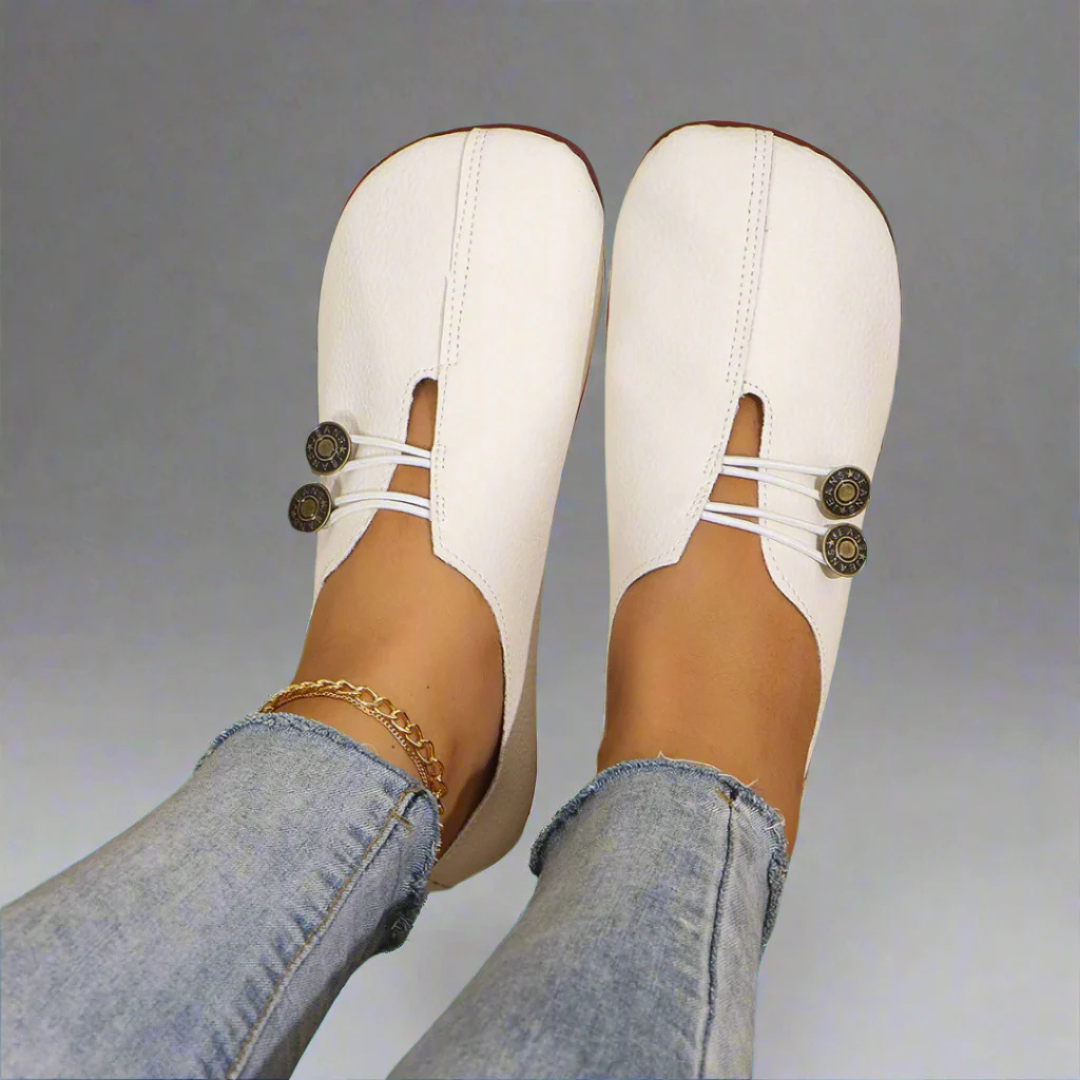 Soňa | Ortopedické Barefoot Balerínky s Metalovými Knoflíky