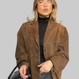 Alena | Vlasta – Oversized semišový blejzr pro rafinovaný styl a maximální pohodlí
