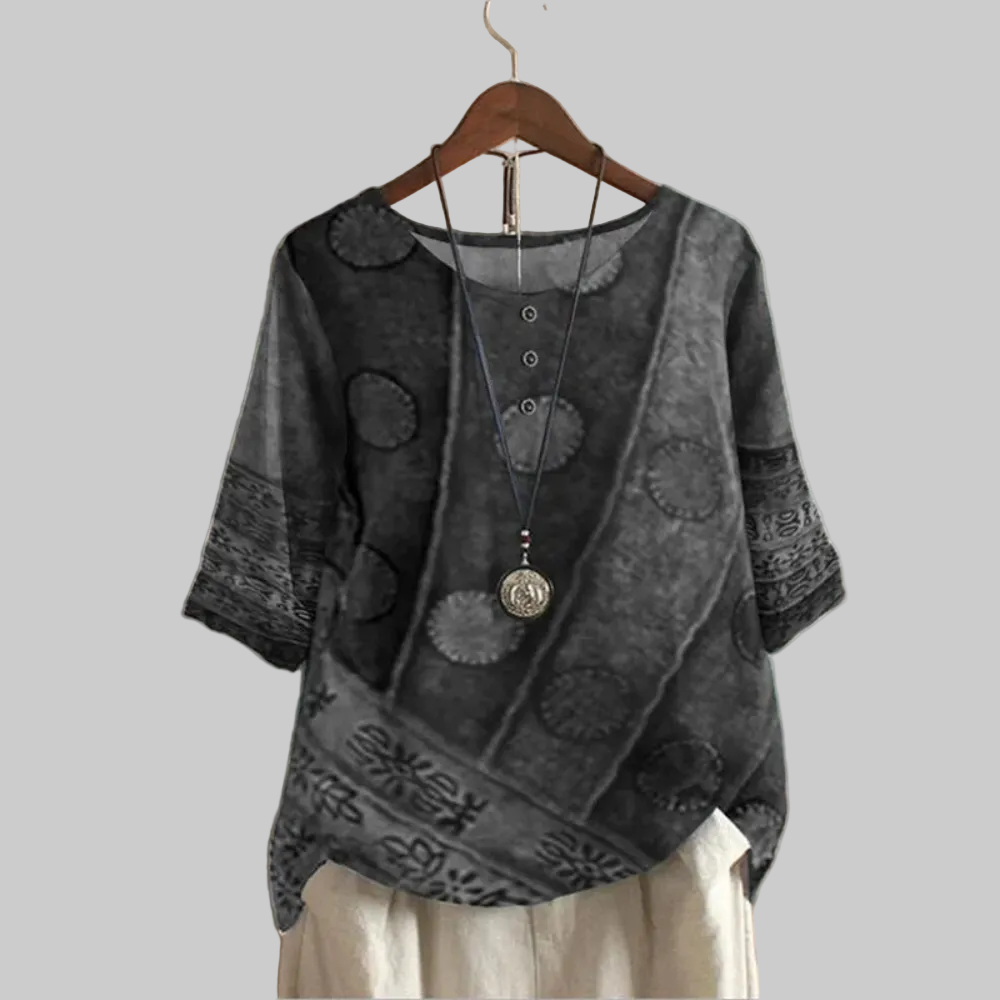 Eliška | Boho blůza s uměleckým etnickým vzorem