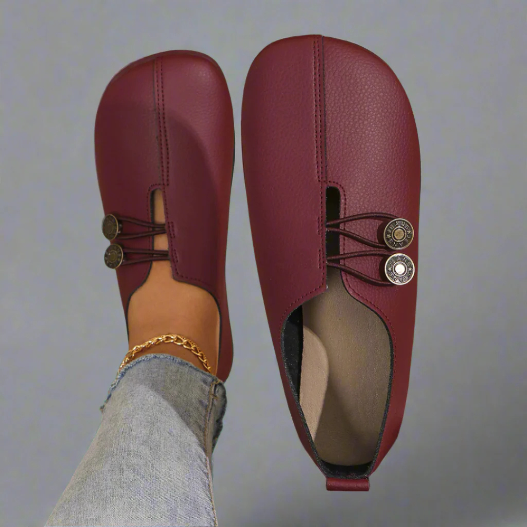 Soňa | Ortopedické Barefoot Balerínky s Metalovými Knoflíky