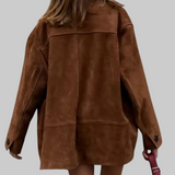 Alena | Vlasta – Oversized semišový blejzr pro rafinovaný styl a maximální pohodlí