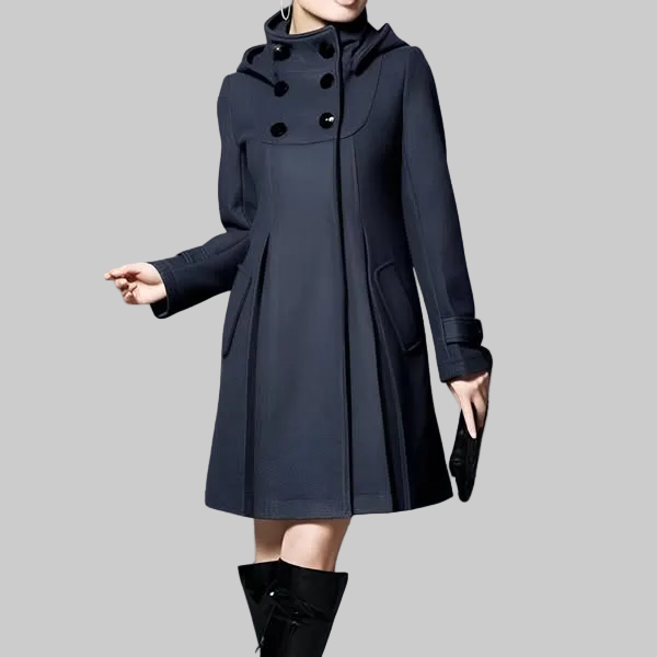 Viktorie | Eliška – Elegantní vlněný kabát s kapucí pro dokonalý styl