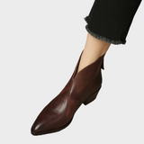 Viktorie | Dámské luxusní kožené kotníkové boty s elegantním výřezem