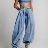 Šárka | Baggy džíny se skládanými detaily a manžetami