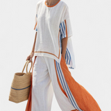 Hana | Vzdušný letní set s boho nádechem a pruhy