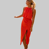 Karla | Elegantní midi šaty s vysokým límcem
