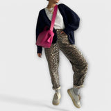 Dagmar | Retro Džíny s Leopardím Vzorem