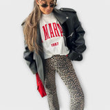 Dagmar | Retro Džíny s Leopardím Vzorem