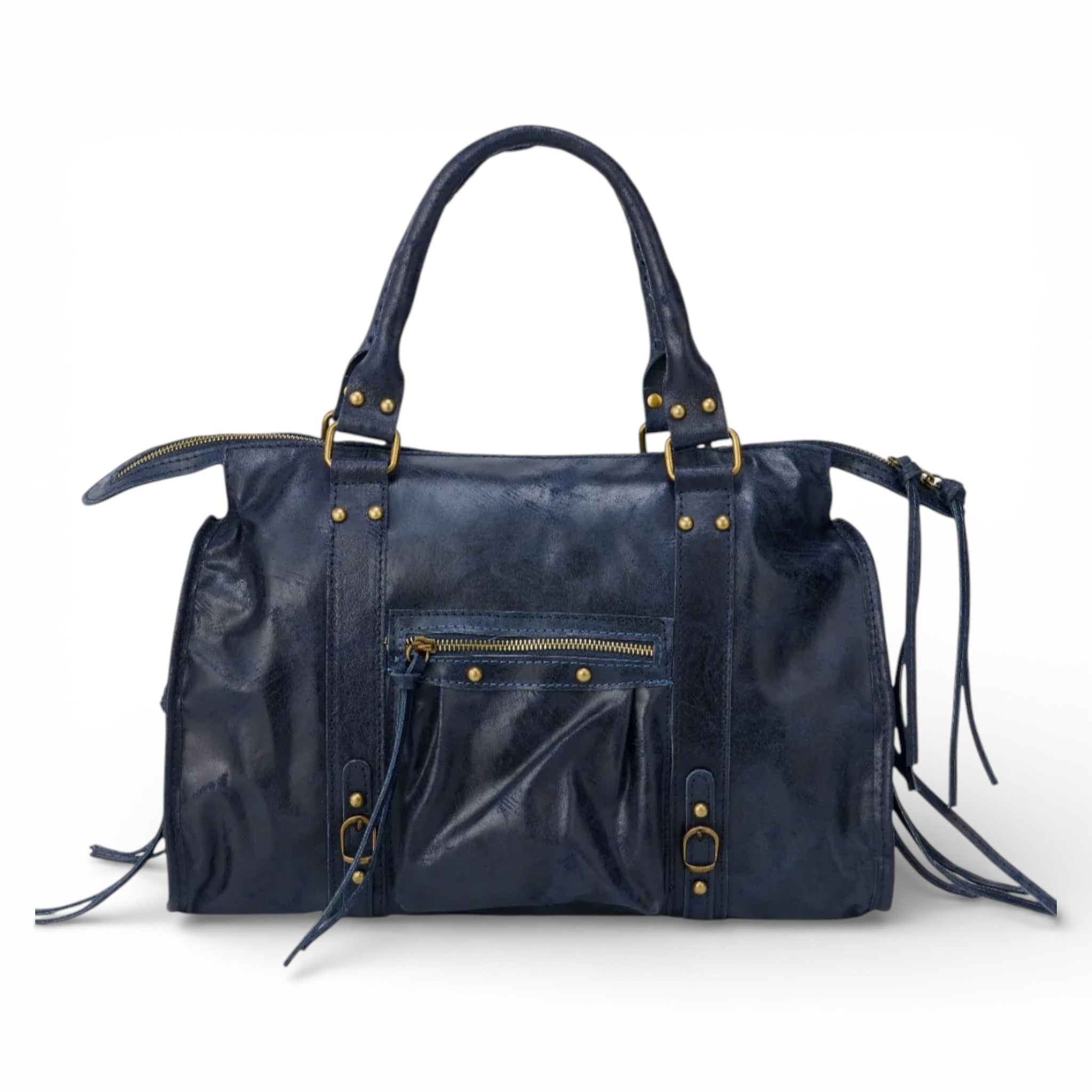 Laura | Velká vintage hladká tote kabelka