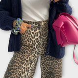 Dagmar | Retro Džíny s Leopardím Vzorem