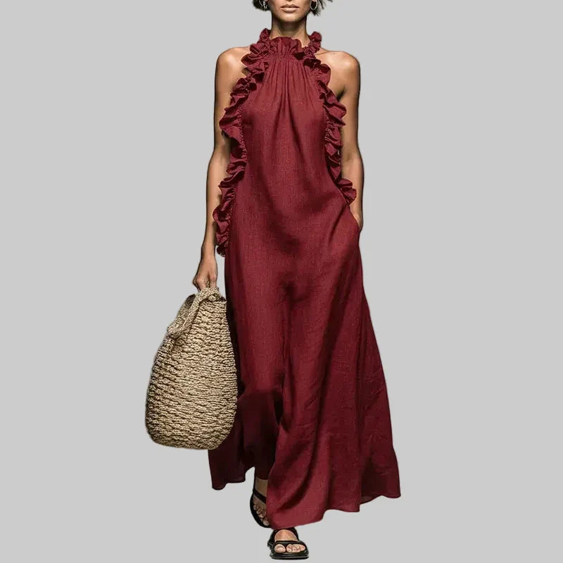 Karla | Elegantní boho maxi šaty s volány