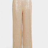 Sofie | Třpytivé stříbrné kalhoty s wide-leg střihem
