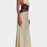 Bára | Smyslné halter maxi šaty s krajkovým pasem