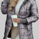 Žaneta | Moderní puffer bunda s kostkovaným vzorem pro eleganci i teplo