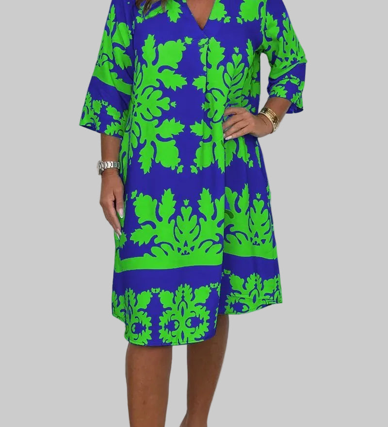 Natálie | Elegantní ornamentální šaty pro svěží jarní dny