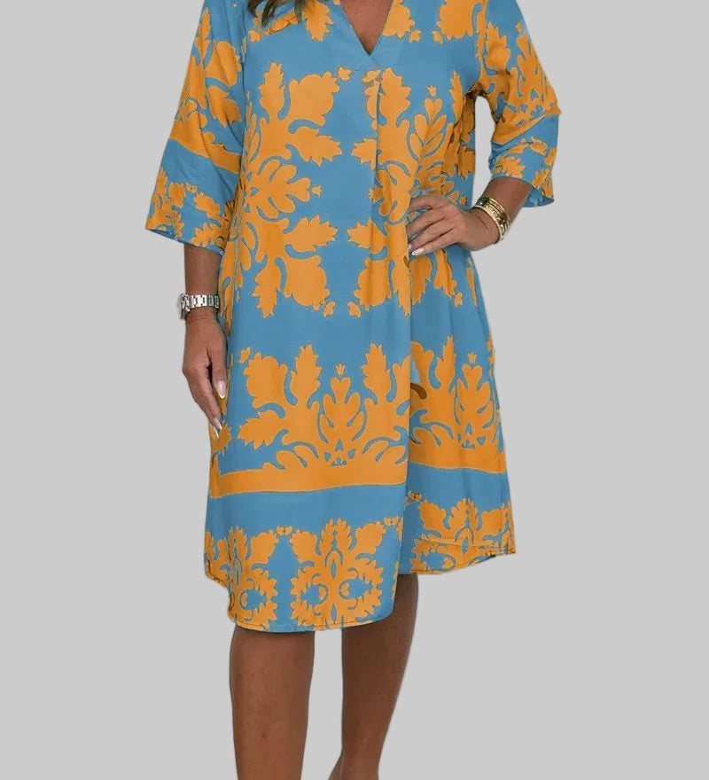 Natálie | Elegantní ornamentální šaty pro svěží jarní dny