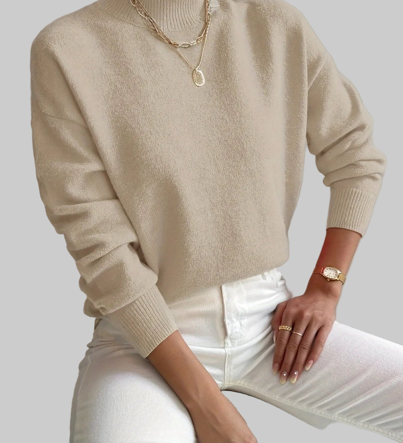 Božena | Polovysoký svetr: Dokonalá kombinace elegance a pohodlí