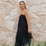 Michaela | Elegantní černé krajkové maxi šaty