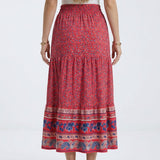 Blanka | Boho midi sukně s kvetinovým vzorom