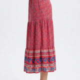 Blanka | Boho midi sukně s kvetinovým vzorom