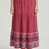 Blanka | Boho midi sukně s kvetinovým vzorom